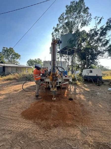 Bore driller at work
